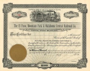 El Paso, Mountain Park and Oklahoma Central Railroad Co.